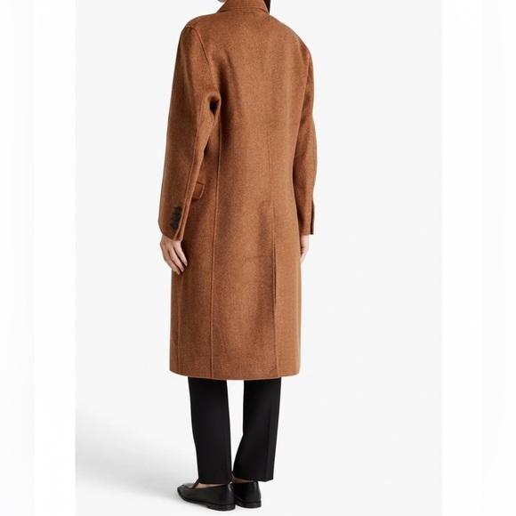 Maje Galarita Double-breasted Wool-blend Felt Brown Coat NWT - Picture 5 of 15